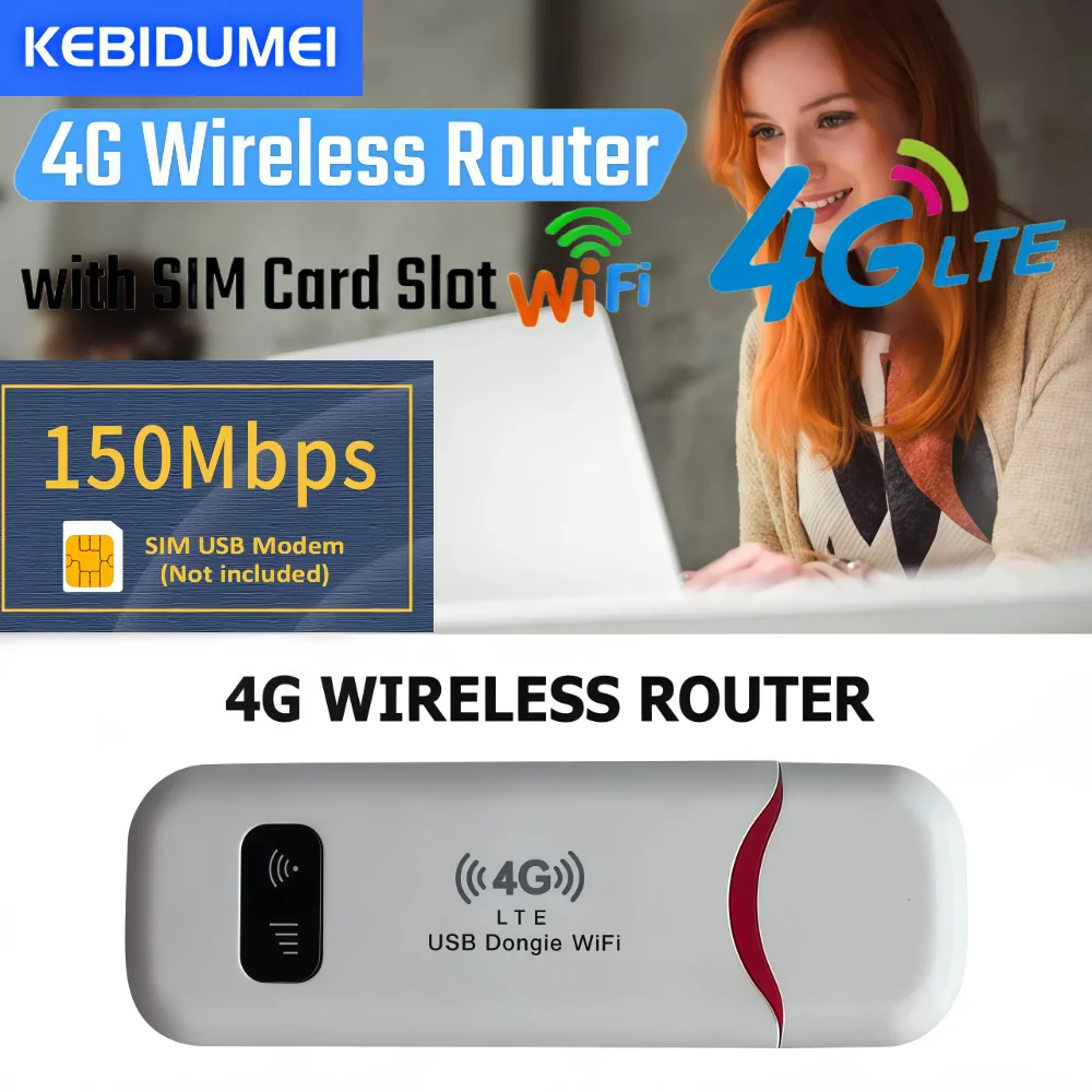 

4G LTE Wireless USB Dongle Mobile Broadband 150Mbps Modem Stick 4G Sim Card Wireless Router Home Office Wireless WiFi Adapter