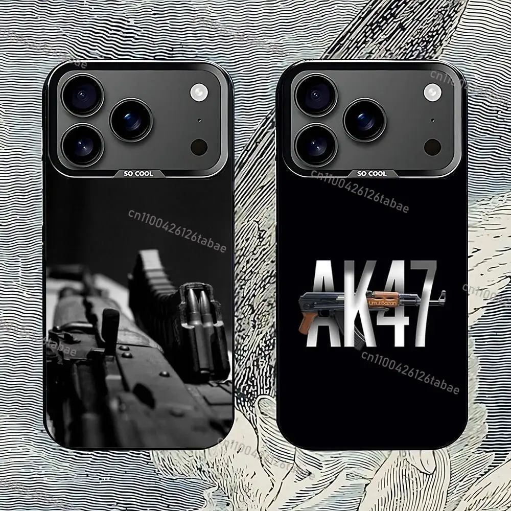 

Cool Ak-47 King of Guns Phone Case For iPhone 17,16,Pro,Max,e,15,14,Plus,13,12,Mini,11, Matte Colored Silver Luxury IMD Cover