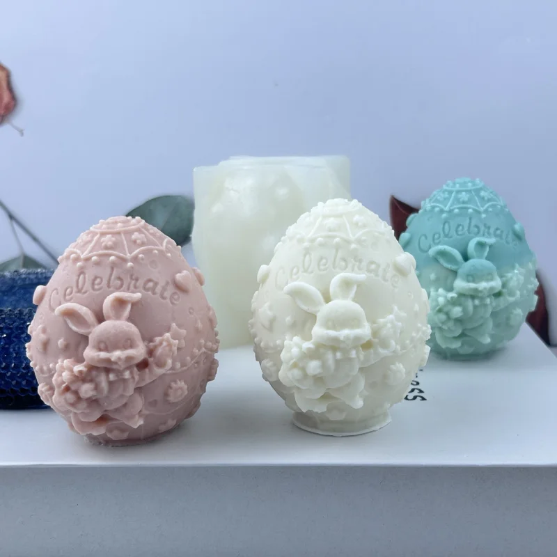 Easter Rabbit Decoration Epoxy Mold Handmade Soap Aromatherapy Decoration Silicone Mold