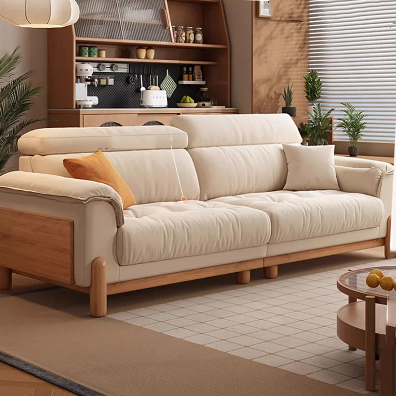 Solid Wood Minimalist Luxury Lazy Living Room Sofas Europe Lazy Fauteuil Salon Home Furniture Modern Simple Living Room Sofas