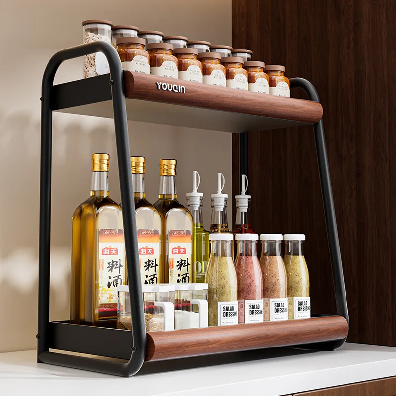 kitchen-spice-storage-rack-salt-sauce-vinegar-condiment-bottle-multi-function-organizer-box-acrylic-display-stand-vintage-style