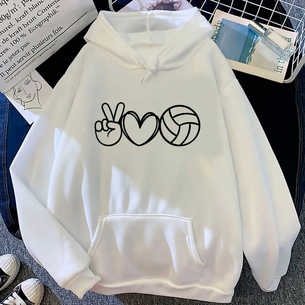 Hoodies de Vôlei Anime Feminino, Streetwear Gótico, Moletons Anos 90, Pulôver Feminino de Inverno, Roupas