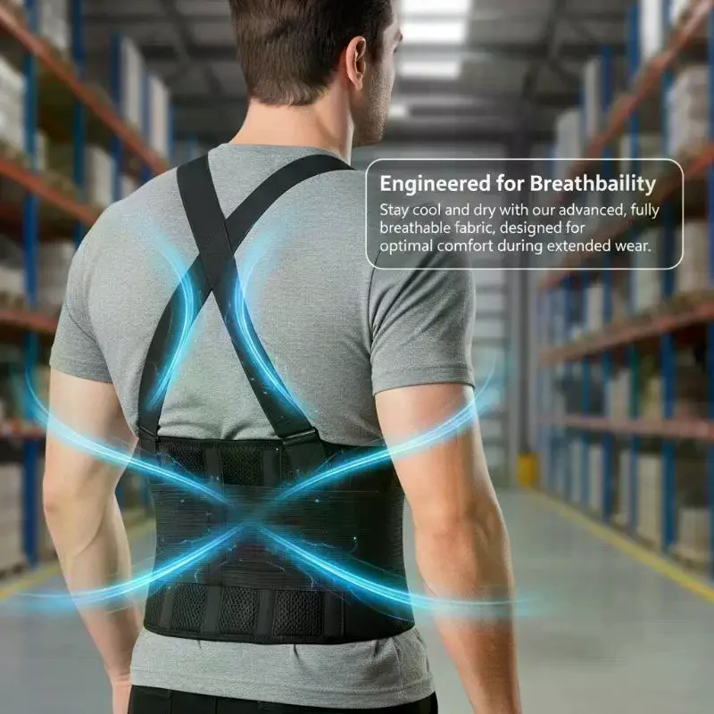 Breathable Back Support Belt with Ergonomic Shape for Maximum Comfort and Mobility