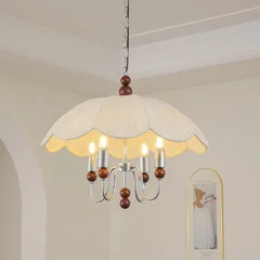 

Medieval bedroom, chandelier new Chinese style, living room and dining room, designer homestay, fabric lamp French chandelier