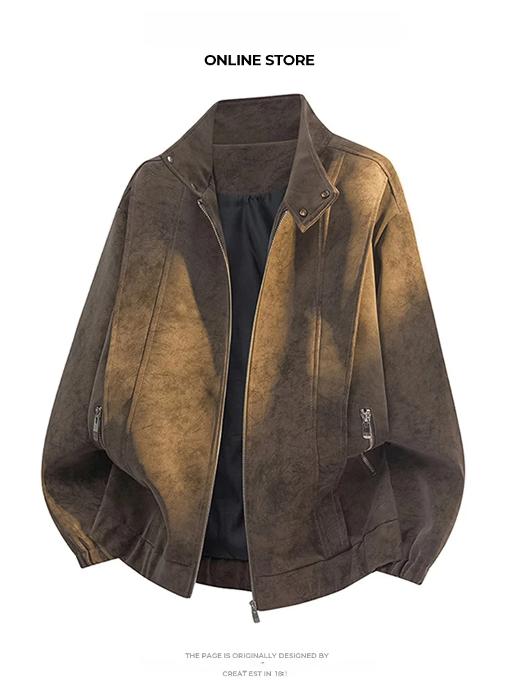 

Men's Casual Fce Lined Leather Jaet XZONE Autumn Winter Faion Brand Outerwear Long Sve Zipper Closure Color