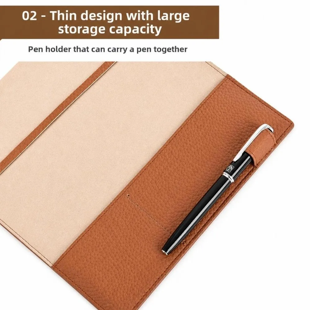 Simple A5 Notebook Cover Replaceable PU Leather Book Protective Cover Solid Color Notebook Leather Cover Home Office Use