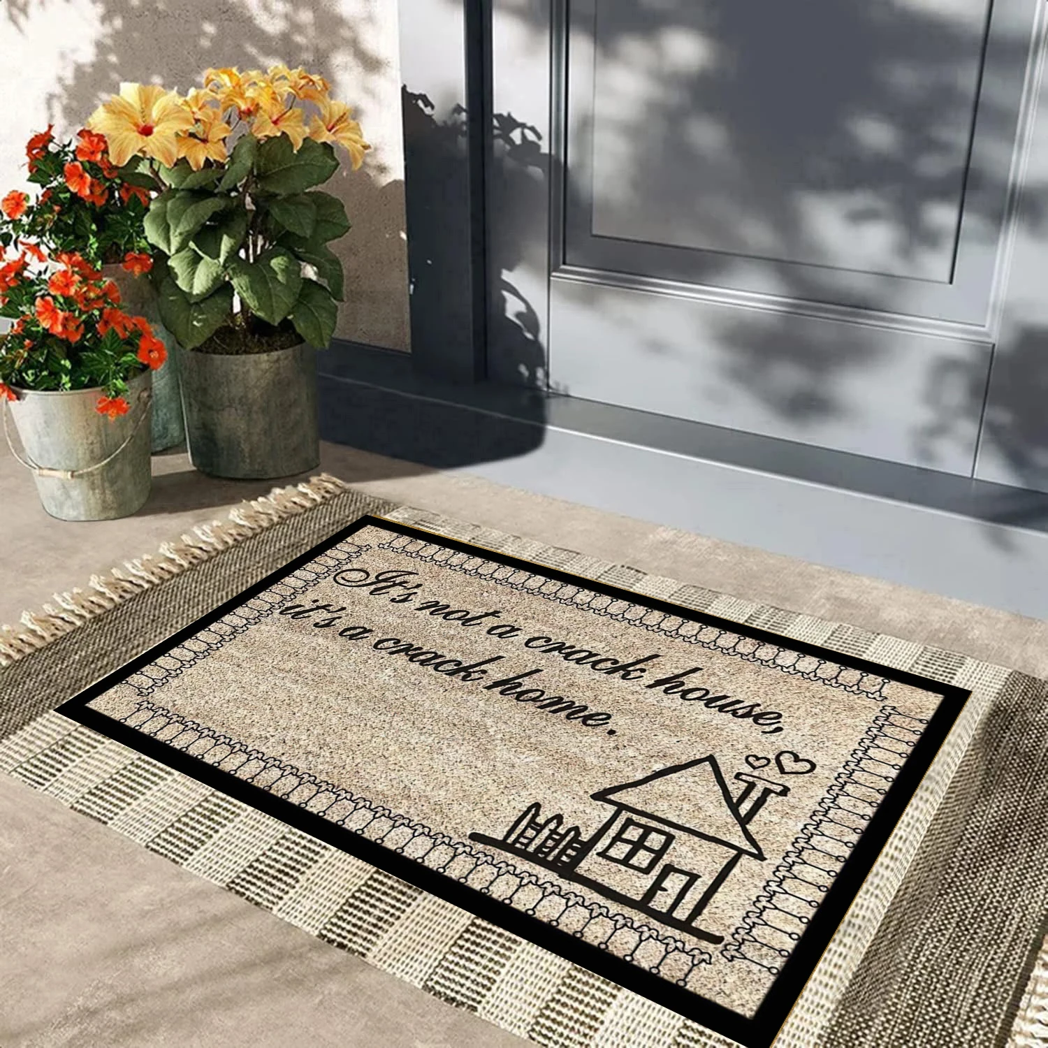 It's Not A Crack House It's A Crack Home Doormat, Funny Non-Slip Rubber Backing Doormat , Housewarming Gift