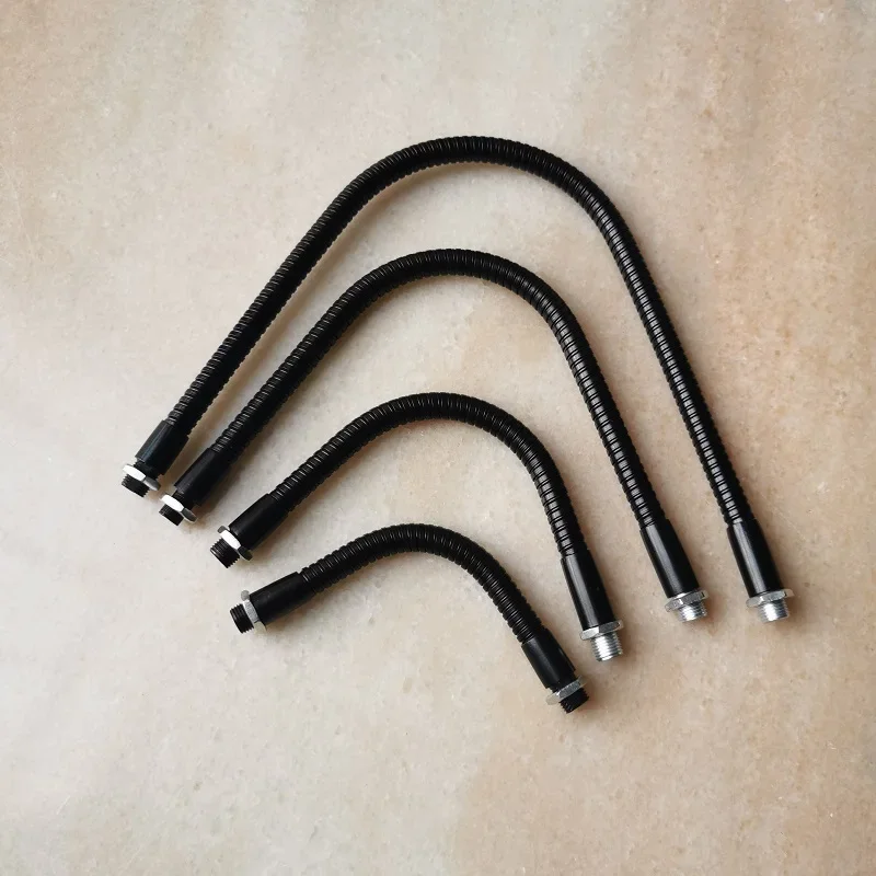 M10 Male Screw +female Thread Positioning Soft Light Metal Flexible Bentable Conduit Black Gooseneck Hose Serpentine Tube DIY
