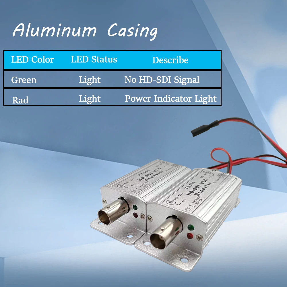 Imagem -03 - Hd-sdi Amplificador de Sinal Sdi Repetidor até 500m Incluindo Transmissor e Receptor