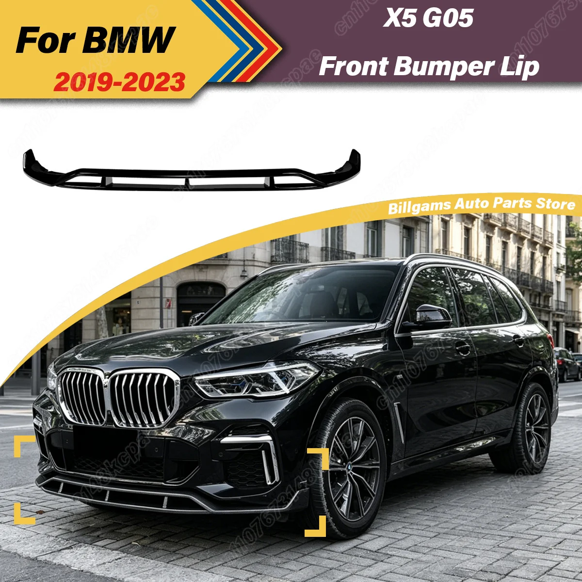 For BMW X5 G05 2019 2020 2021 2022 2023 Car Front Bumper Spoiler Lip Black Warrior Integrated Front Lip Front Shovel Surround