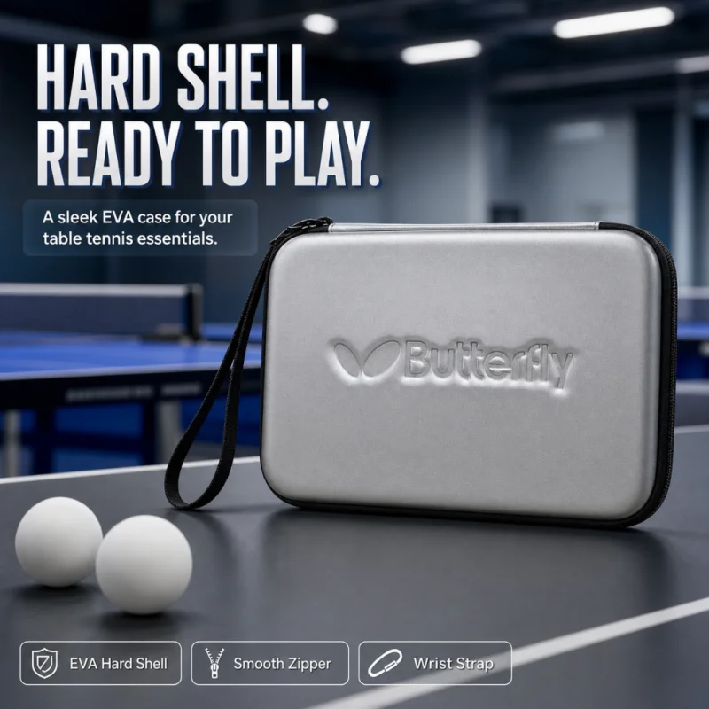 Estuche Rígido para Raqueta de Tenis de Mesa, Funda Impermeable, Caja de Almacenamiento Portátil de EVA para Palas de Tenis de Mesa