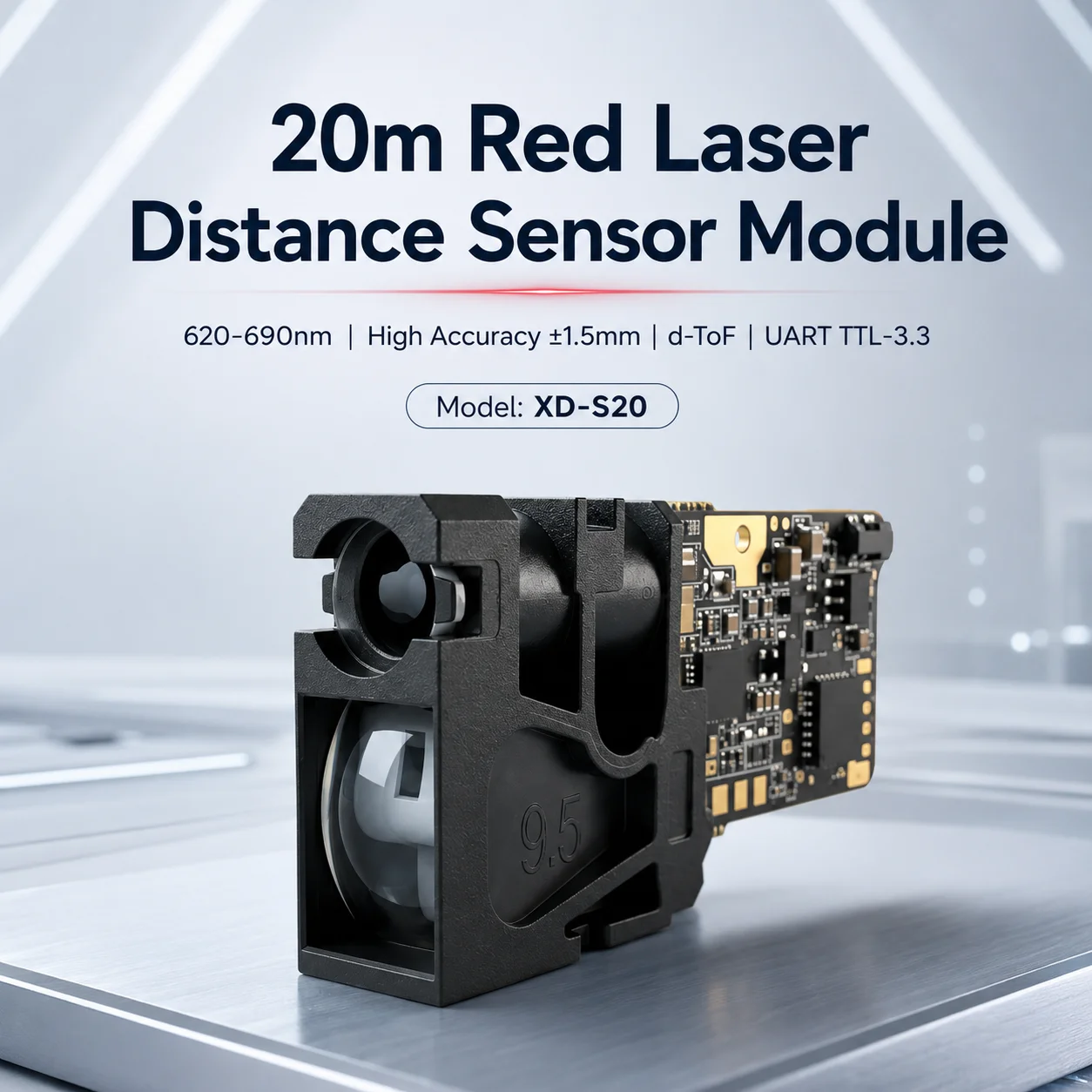 XD-S20 20m Red Rangefinder Module for   Landing Obstacle Avoidance Altitude Hold DToF LiDAR Sensor Eye Safe