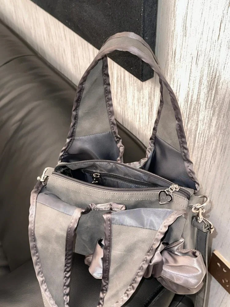 2024 New Sweet Bowknot  Underarm Bag  Y2k Aesthetic Fashion Tote Bags Women All Match Casual Shoulder Handbags