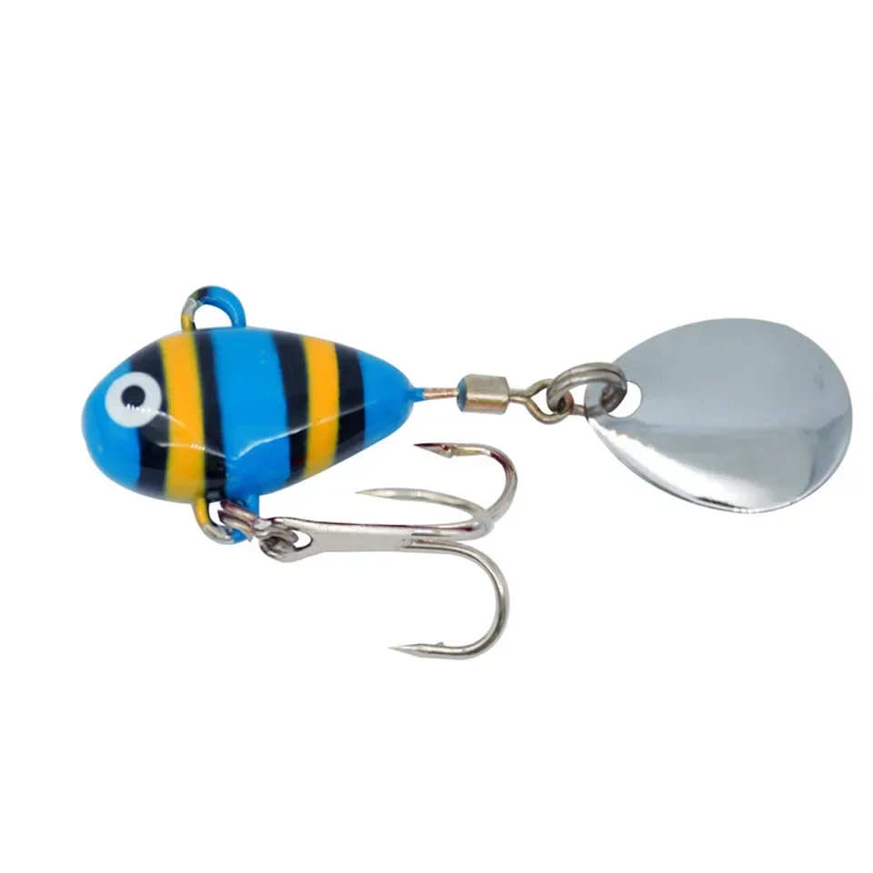 ZWICKE 1pcs 10g 2.1cm New Metal Mini VIB with Spoon Fishing Lure Fishing Tackle Pin Crankbait Vibration Spinner Sinking Bait