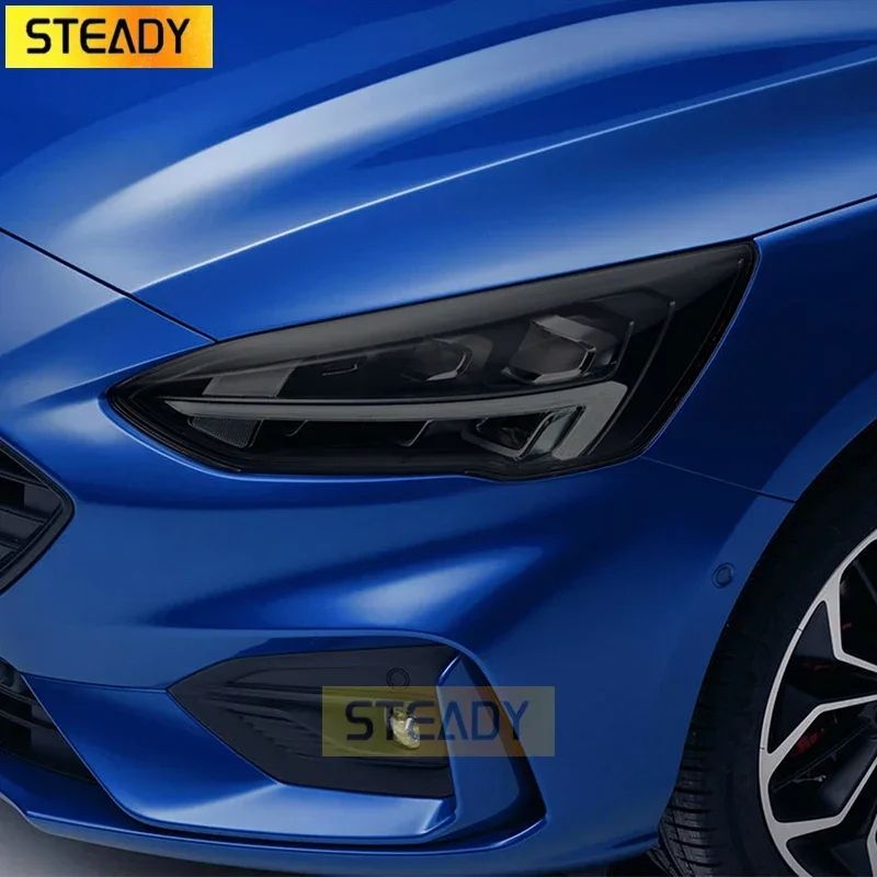 2 Pcs Car Headlight Protective Film Headlamp Transparent Black TPU Sticker For Ford Focus 4 MK4 2019 2020 Accessories