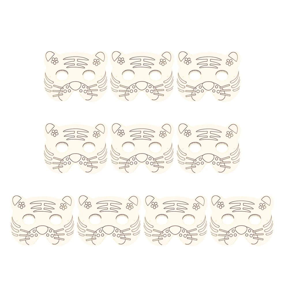 10 Stücke Blanko Papier Masken DIY Malerei Tier Maske Set Kreative Färbung Handwerk Kinder Aktivität Weiße Maske Party