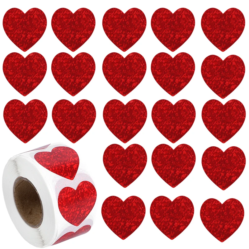 500/1000 stücke Liebe Herzförmige Aufkleber Rotes Herz Valentinstag Geschenk Siegel Etiketten Für Hochzeit Geburtstag Party Decor Schreibwaren Aufkleber
