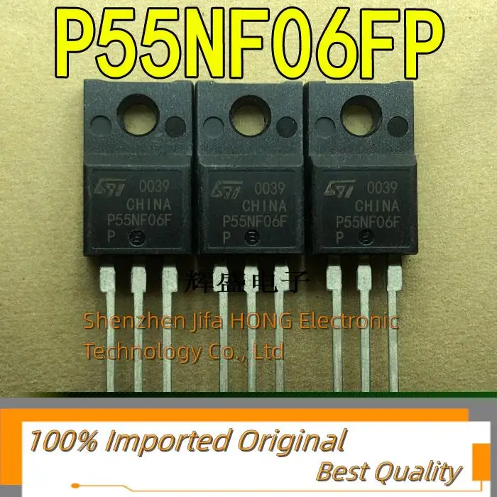 10PCS/Lot  P55NF06FP STP55NF06FP ST TO-220F  MOSFET N-Channel  55A 60V Best Quality