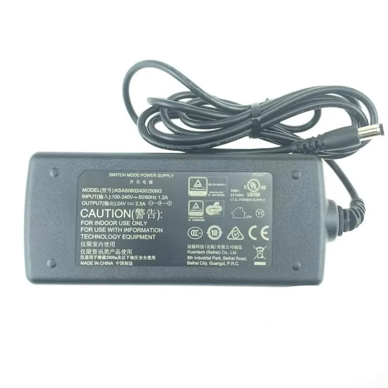 مصدر طاقة التبديل الأصلي لمحول Ktec AC ، شاحن ، محول طرف ، 24V ، 2.5A ، 60W ، KSAS0602400250M3 ، 5.5x2.5mm