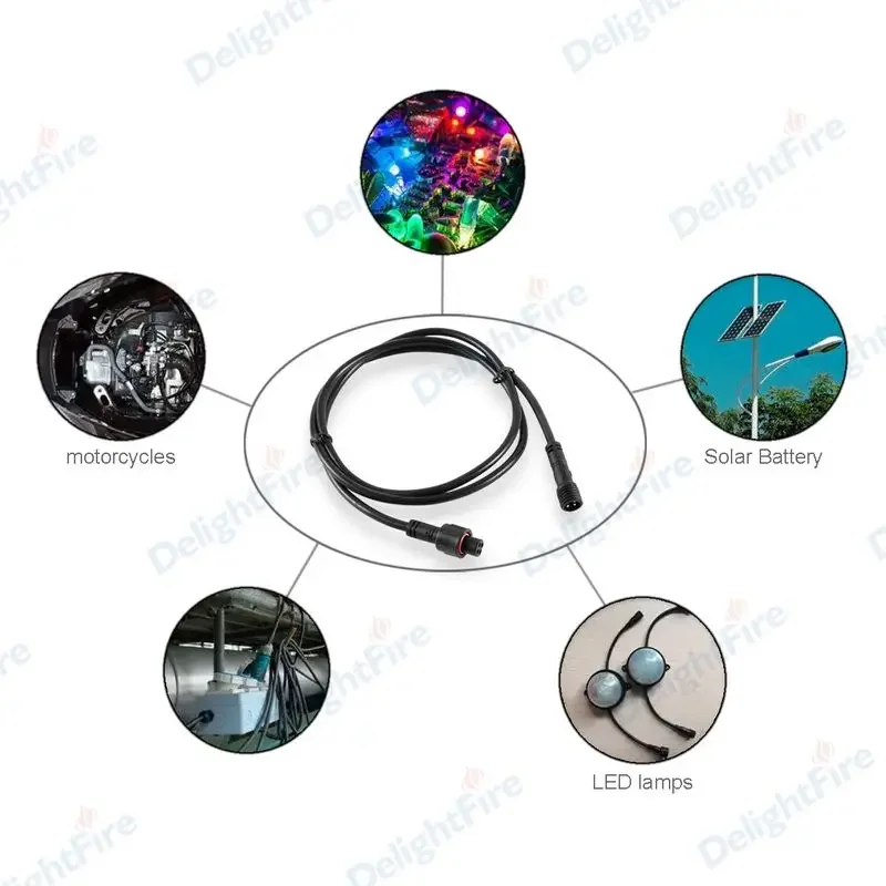 IP67 Waterproof Extension Cable 22AWG 2pin 3pin 4pin Waterproof Male Female Connector For LED Outdoor Strip Lights Motorcycle