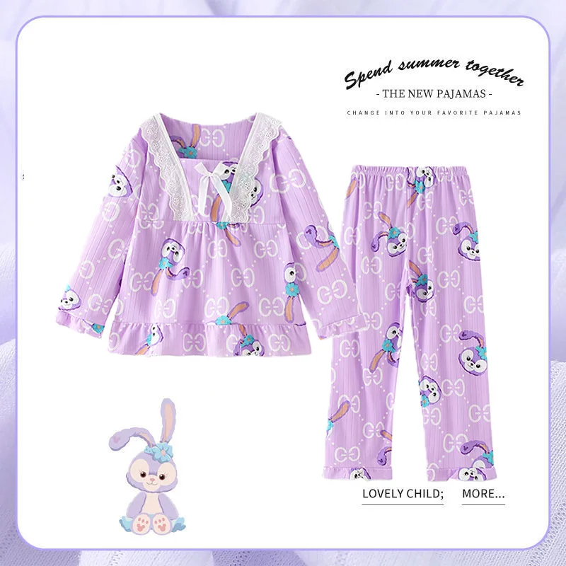 Kawaii Sanrio Girls Pajama Sets Comfortable Soft Princess Style Sleepwear Set High Quality Trendy House Clothes Autumn Winter