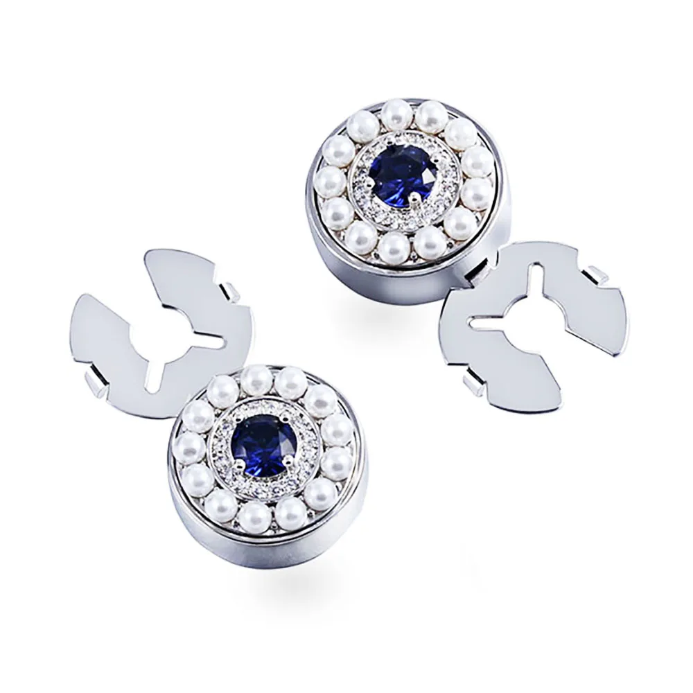 Natural pearl diamonds cufflinks BUTTON COVER for Shirts