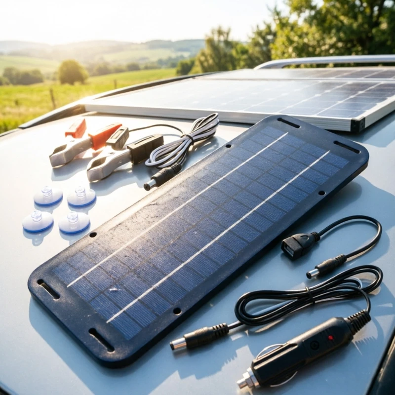 Solar Plate Portable Solar Trickle Charging Device for 12V Batteries