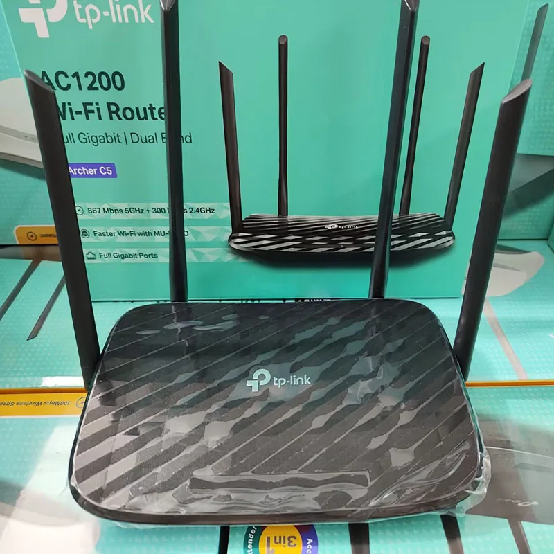 TP-link Archer C5 AC1200 Wif-Fi Wireless Full Gigabit Router, Dual Band,865Mbps 5GHz+ 300Mbps 2.4GHz Faster Wi-Fi with MU-MIMO