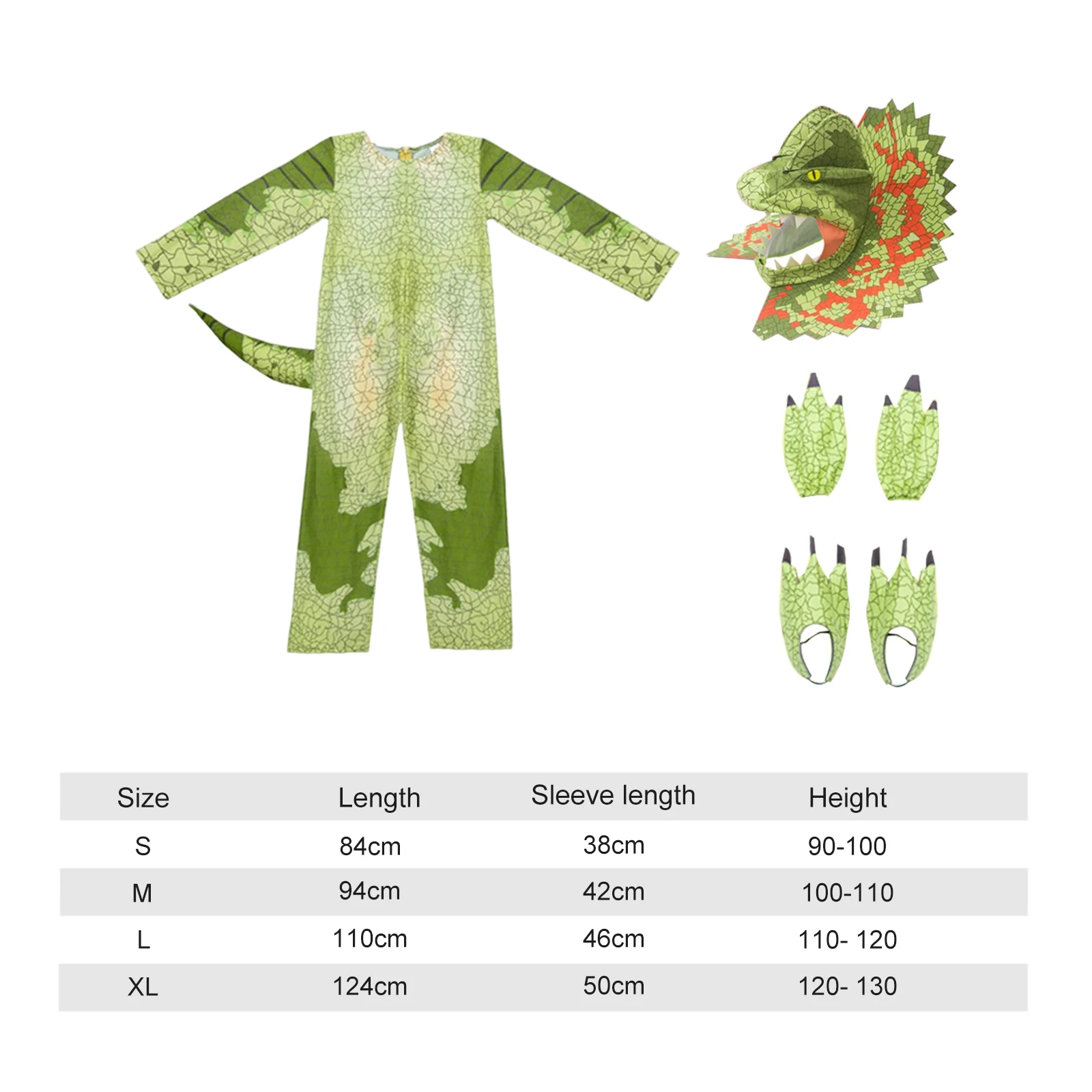 Kids Dinosaur Costume Green Dinosaur Onesie Jumpsuit for Make up Party Festival Dress up Party Children's Day Halloween Costumes