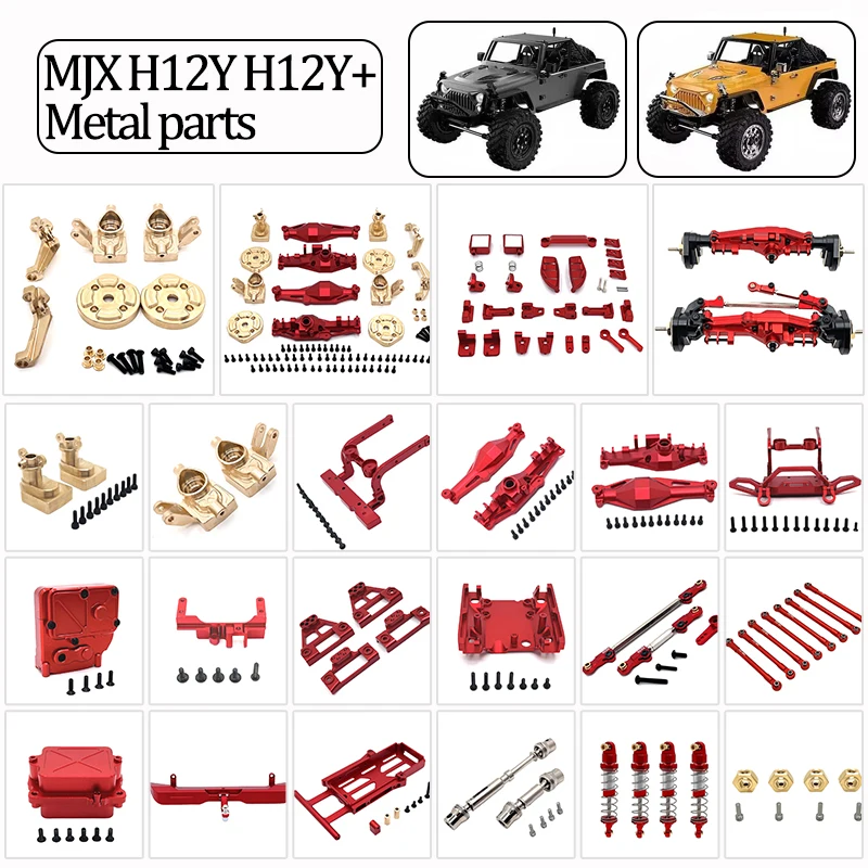 MJX 1/12 H12Y H12Y+ H12P RC Auto Metallteile Frontstoßstange Antriebswelle Stoßdämpfer Zugstange Vorder- und Hinterachse Getriebe