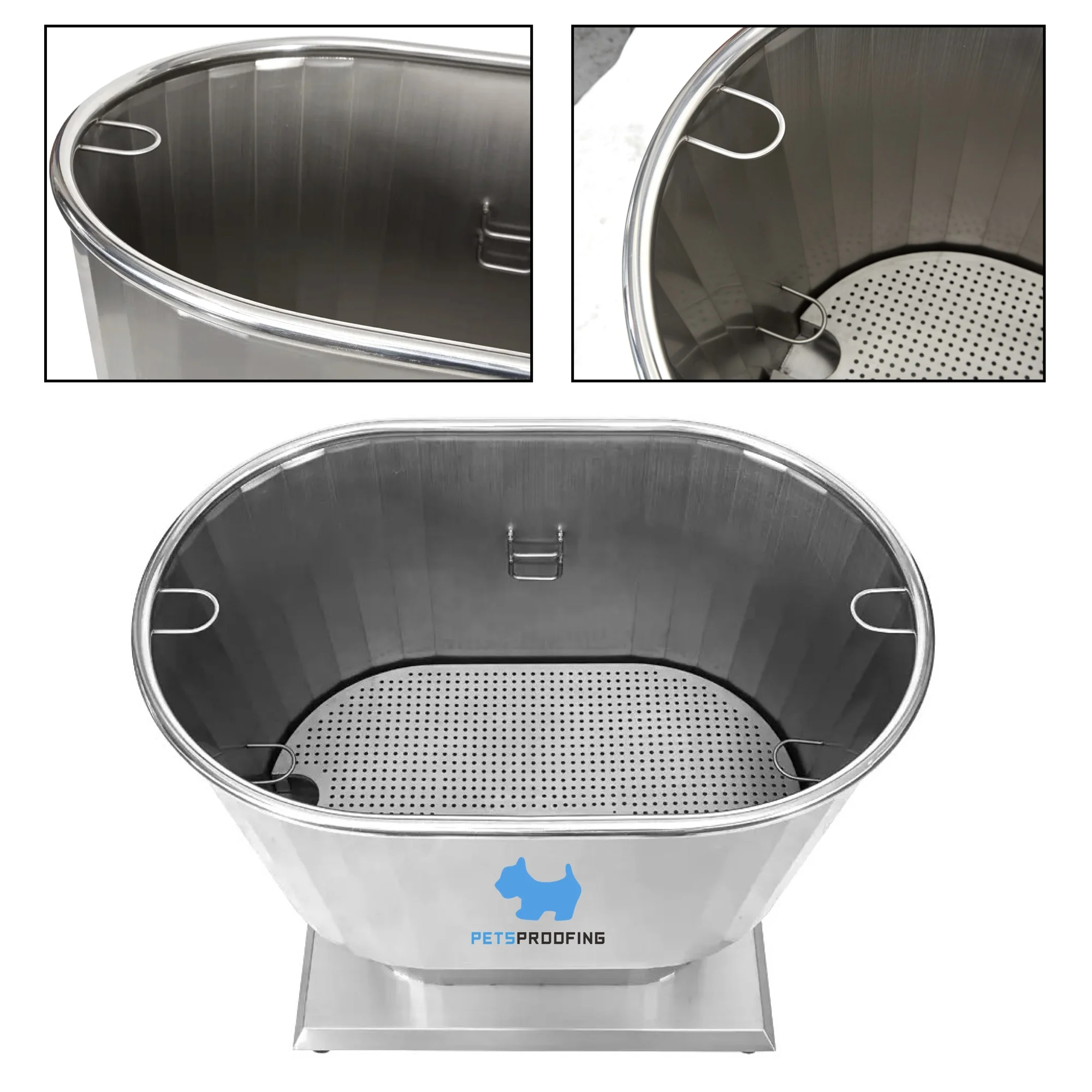 Large Luxury Stainless Steel Spa Pet Grooming Tub Petsproofing Dog Washing Bathtub Sustainable Bathing Product for Dogs