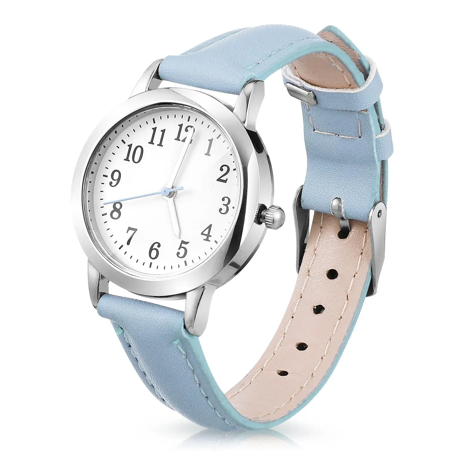 

Women Waterproof Watch Blue Quartz Wristwatch Comfortable Women Casual Wrist Watch Casual Date Gift Strap