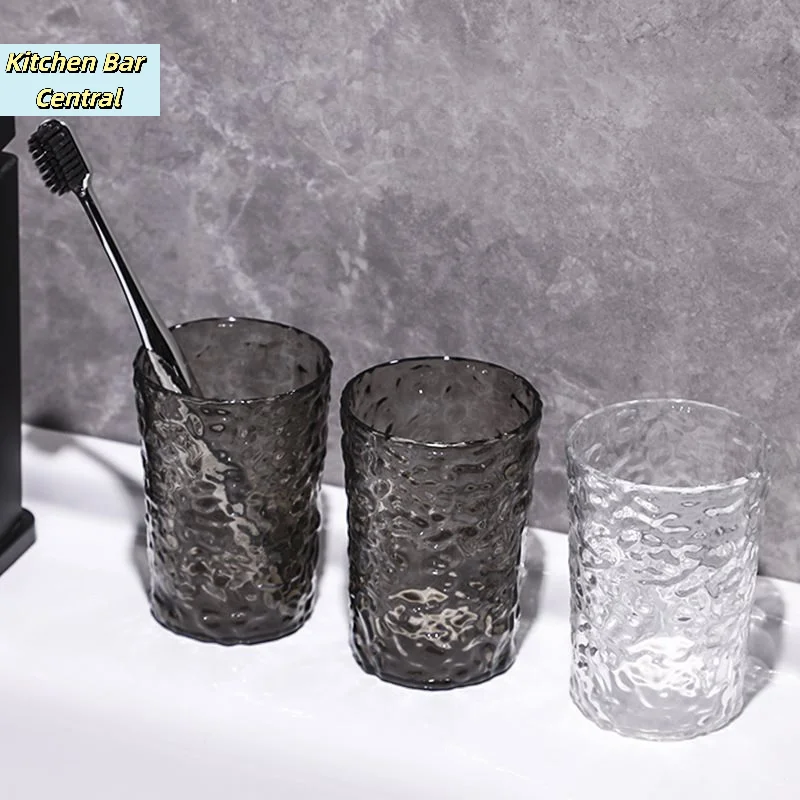 Plastic Mouthwash Cup With Handle For Bathroom Toothbrush Holder_voghion.com