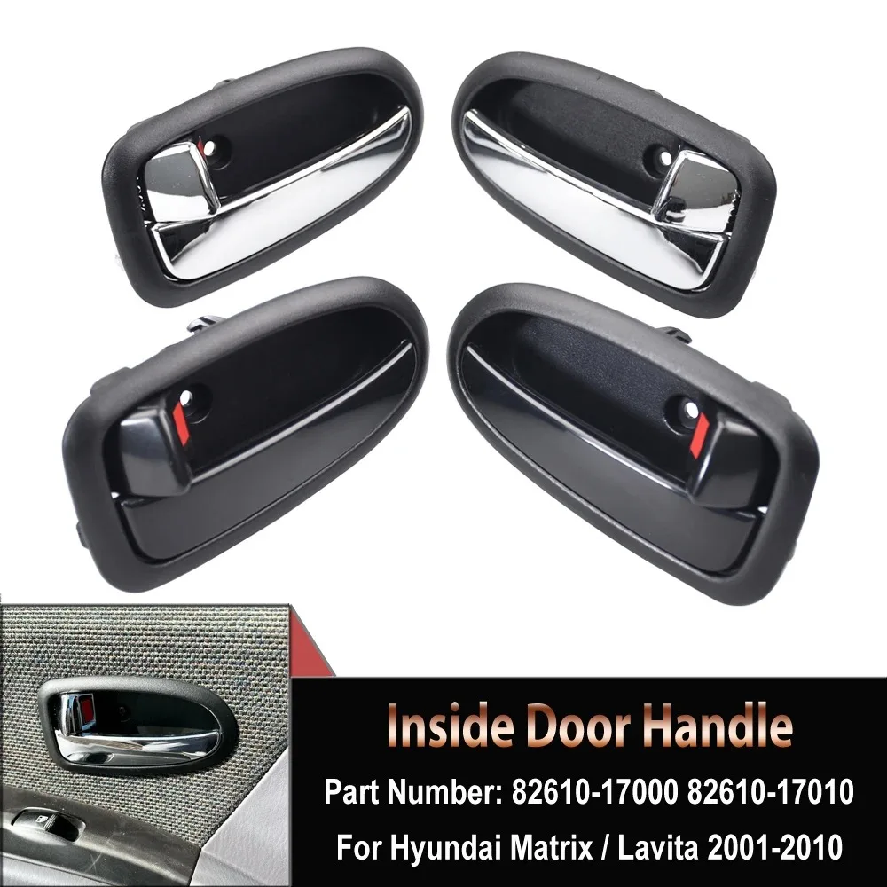 Manija de Puerta Interior Plateada Nueva para Hyundai Matrix / Lavita 2001-2010, OEM: 82610-17000 82620-17000, Delantera/Trasera, Izquierda/Derecha