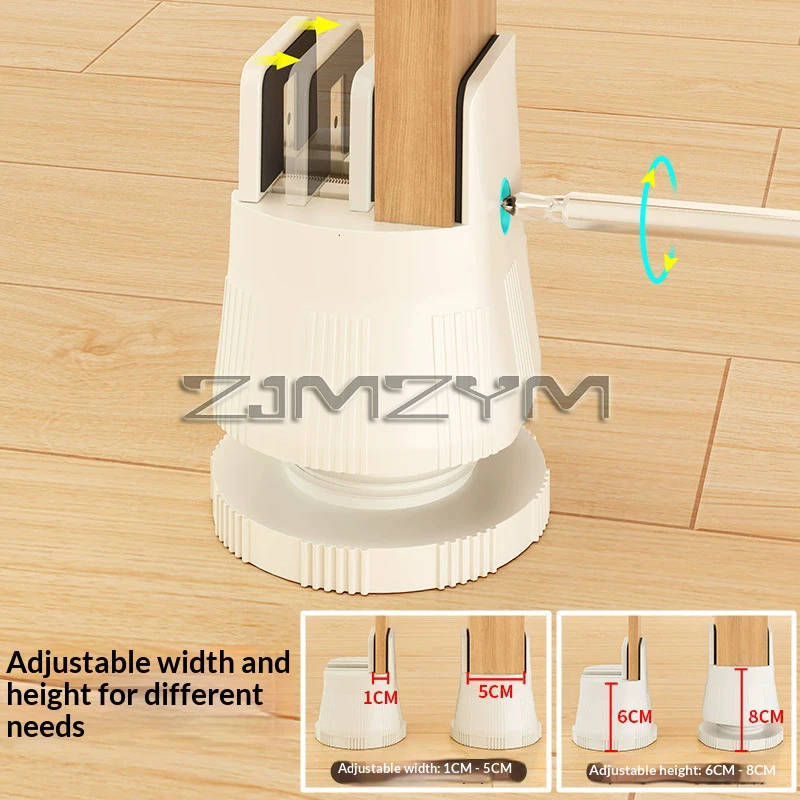 ขาตั้งโต๊ะปรับระดับได้ 4 ชิ้น แผ่นรองขาเตียง เก้าอี้ ยกขาเฟอร์นิเจอร์ แผ่นรองแบบขาตั้ง สำหรับโต๊ะ โซฟา ตู้