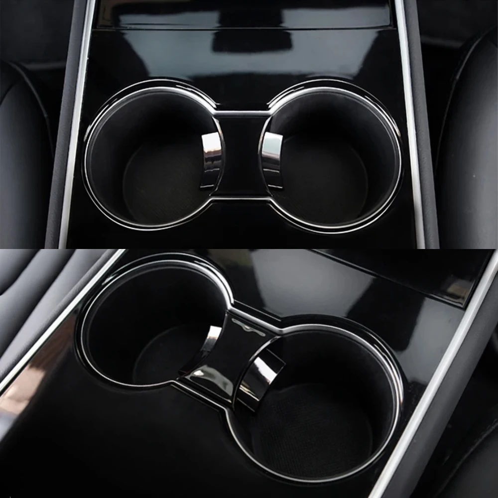 سيارة حامل الكأس كليب المحدد التقسيم فاصل التحكم المركزي كأس الماء حامل ل تسلا نموذج 3 2021 2022 20223 اكسسوارات