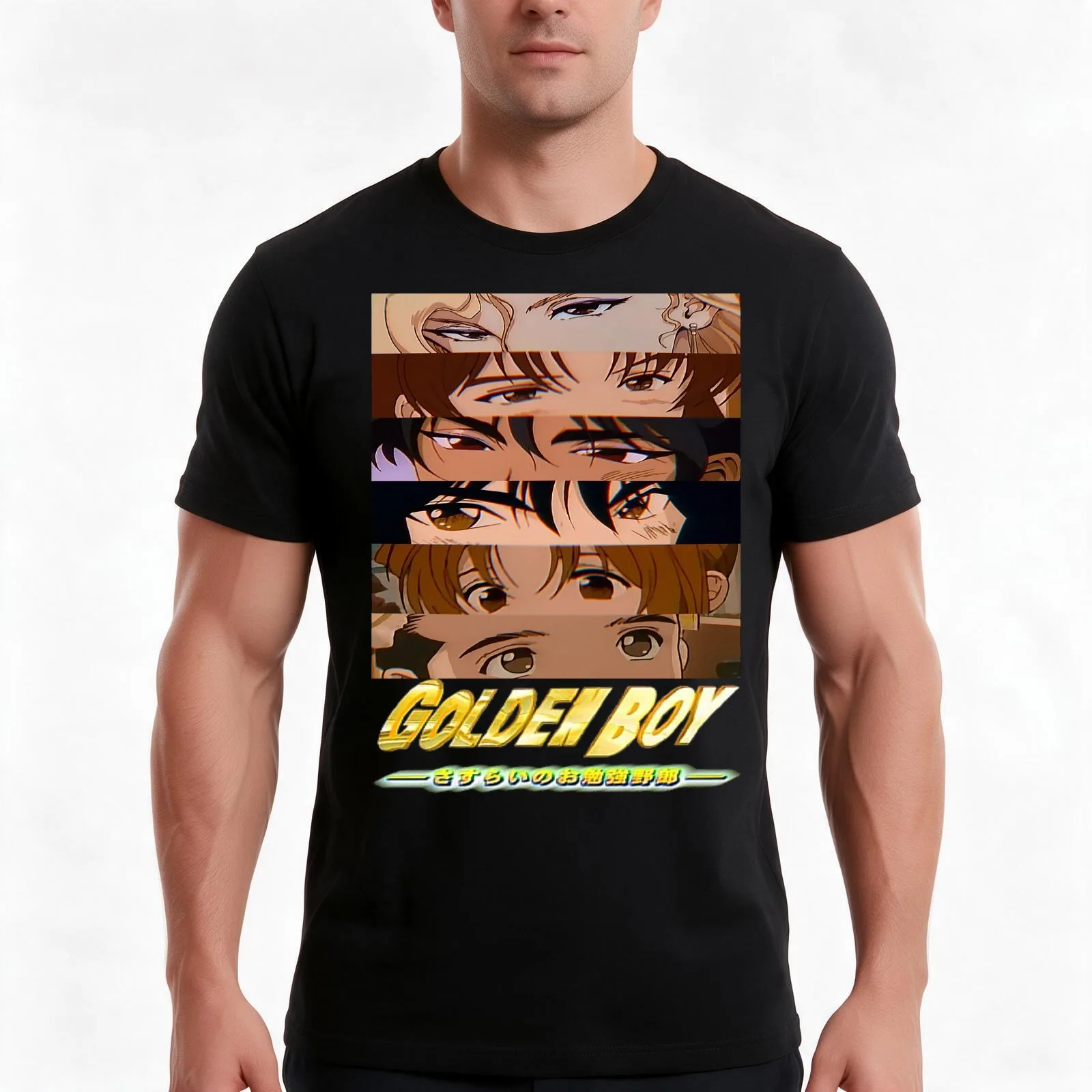 Golden Boy T-Shirt, Summer Casual Cotton Tee, Oversized Streetwear Tops, Vintage Graphic Print, Loose Fit Short Sleeve