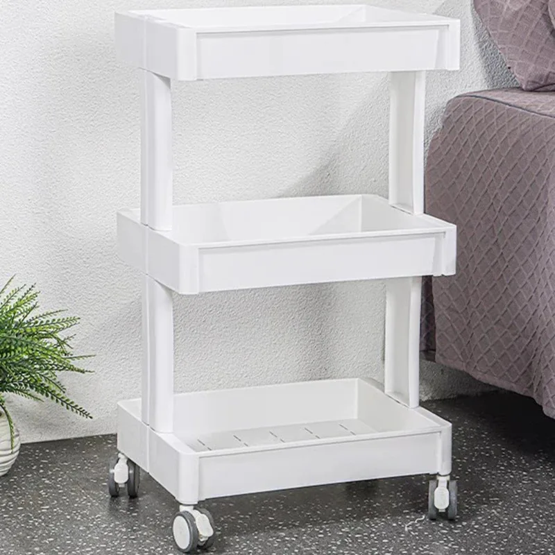 White Aesthetic Tool Trolley Rolling Utility Professional Organizer Auxiliary Cart Wheel Carro Peluqueria Salon Furniture MQ50TC