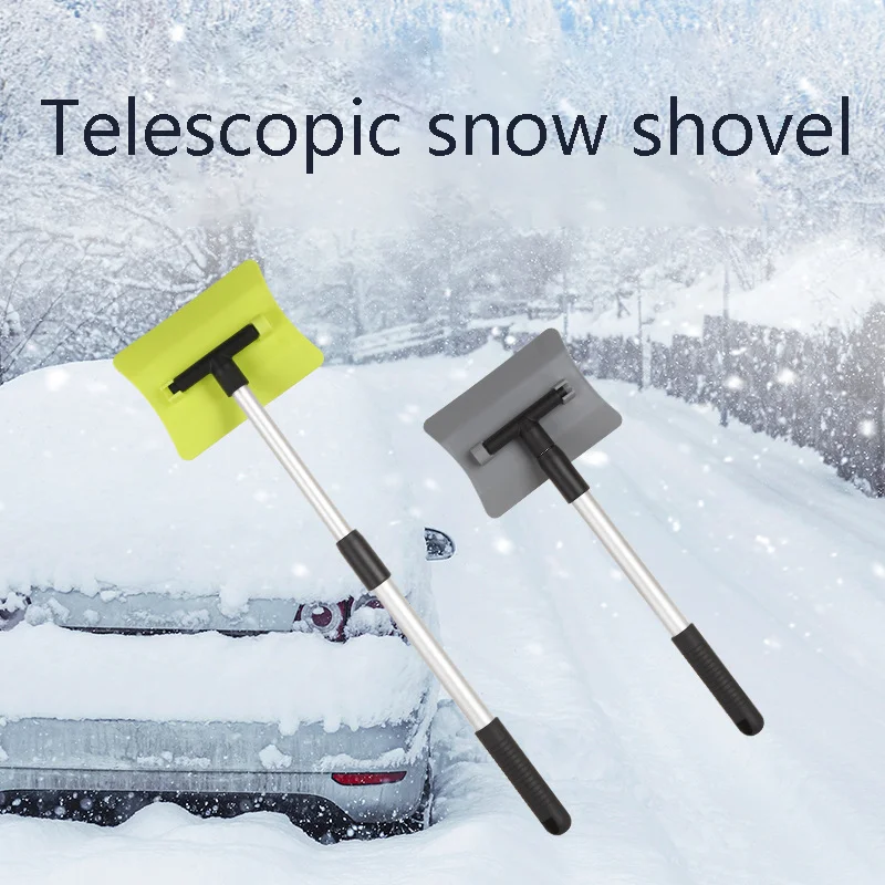 

Car snow shovel telescopic snow brush aluminum alloy snow shovel for winter ice removal, multifunctional snow scraper