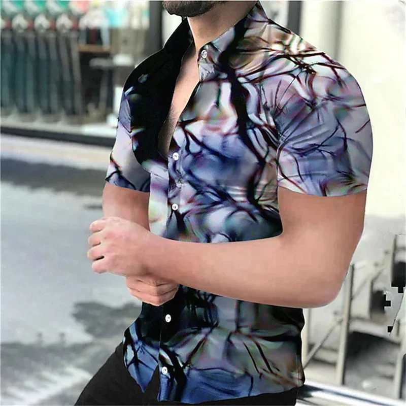 

2023 Hawaiian men's short-sleeved tropical fashion shirt floral 3D printed men's shirt beach holiday oversize T-shirt 5XL