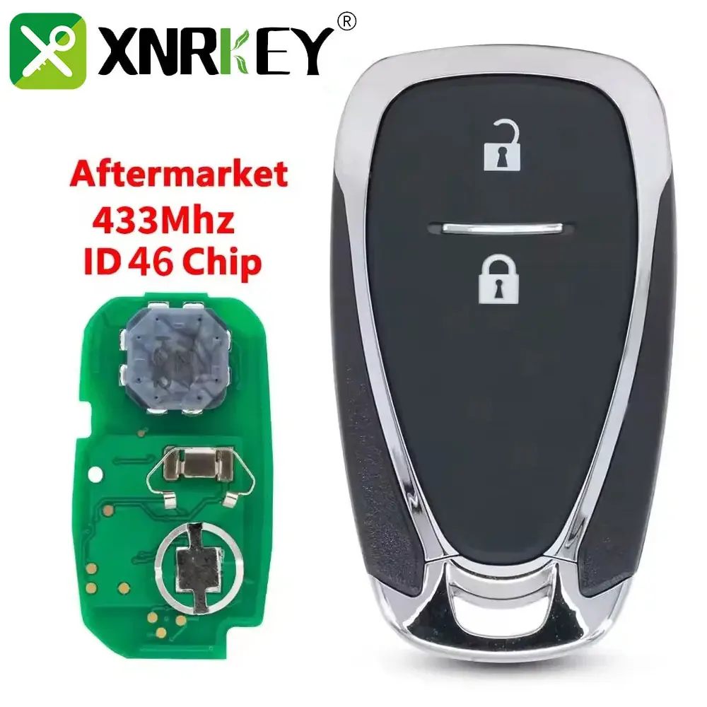 XNRKEY Aftermarket 2Button Smart Remote Car Key ID46Chip 433Mhz for Chevrolet Tracker Orlando JM Trax Key With logo hole NO Logo