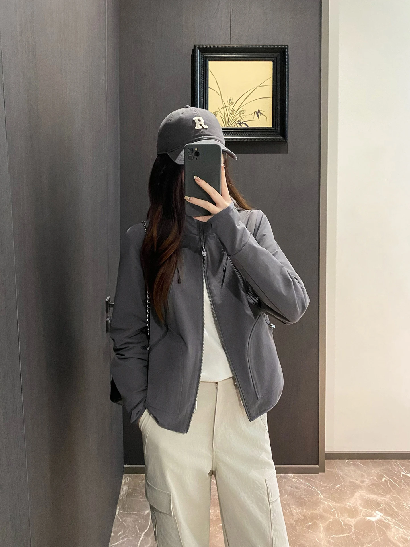 เสื้อแจ็คเก็ตซิปยาวสไตล์เกาหลีสำหรับผู้หญิง ดีไซน์แฟชั่นฤดูใบไม้ร่วง ทรงหลวม สวมใส่สบาย ช่วยให้ดูผอมเพรียว