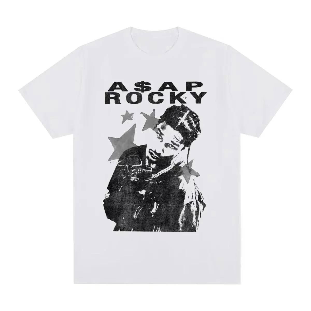 ASAP ROCKY تي شيرت بأكمام قصيرة الهيب هوب شارع العليا الرجال النساء القوطية المتضخم تيز A$AP صورة فضفاضة عادية Harajuku القمم