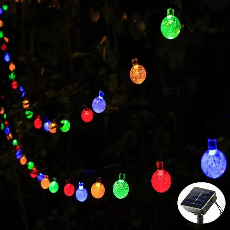 

Solar String Lights Outdoor 10m Led Crystal Globe Lights with 8 Modes Waterproof Solar Lamp Patio Light for Garden Party Decor