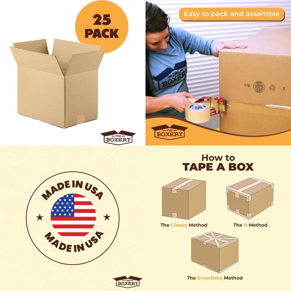 

Коробки из гофрированного картона коричневого цвета 14x14x14, 25 штук в упаковке — прочные, экологичные, пригодные для вторичной переработки, производство США, для транспортировки, упаковки и хранения