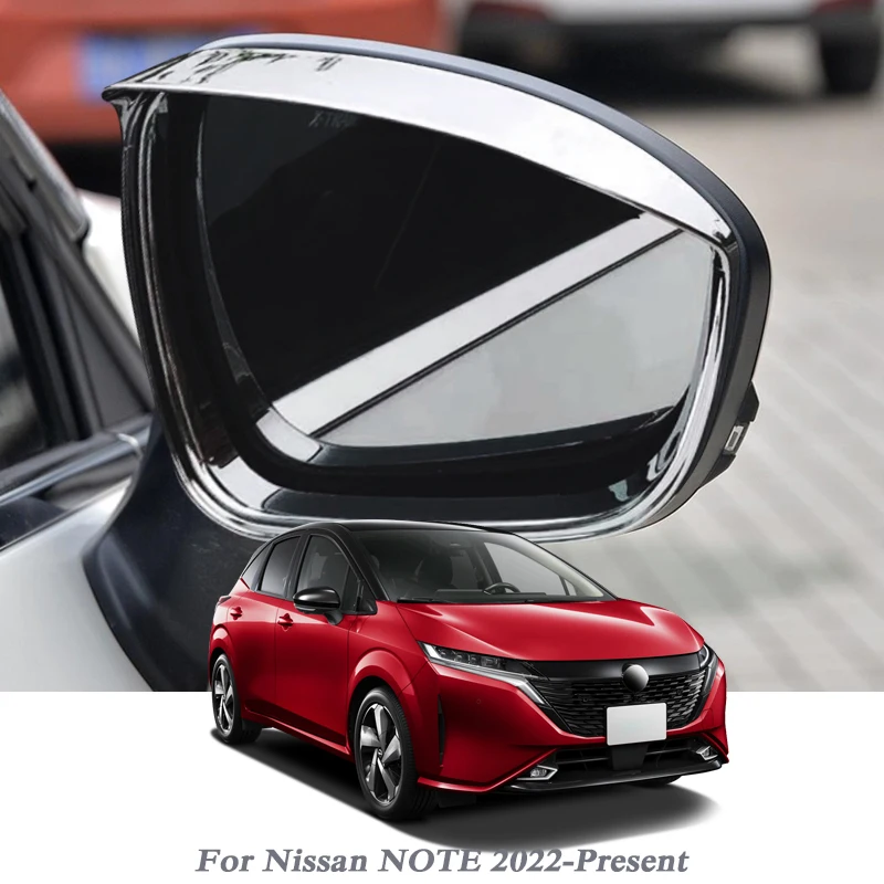 

2PCS Car Chromium Styling ABS For Nissan NOTE 2022-Present Rearview Mirror Rain Eyebrow Frame Sequin Auto External Accessories