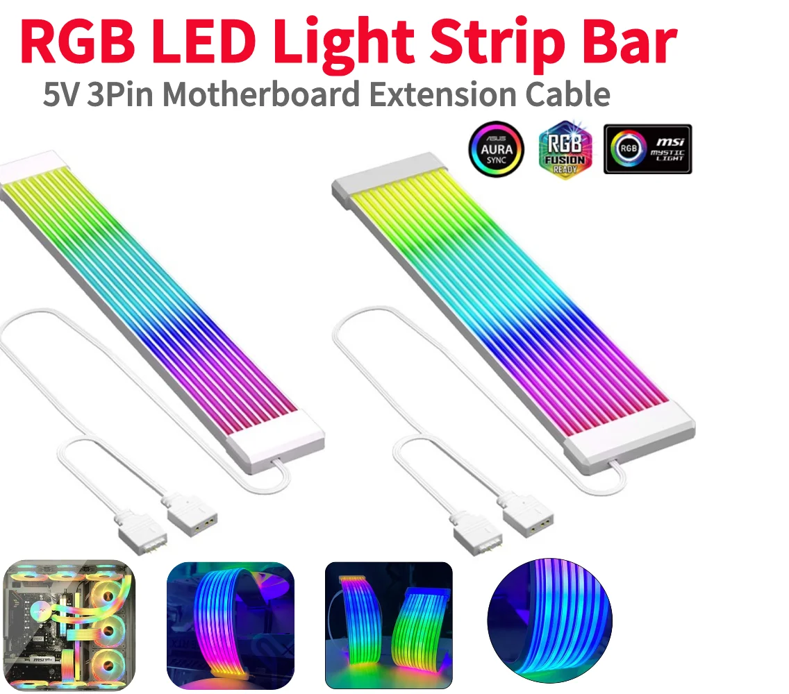 flexivel-led-strip-light-kit-para-alimentacao-do-computador-5v-3pin-8pin-24pin-psu-extensoes-de-cabo-rgb-diy