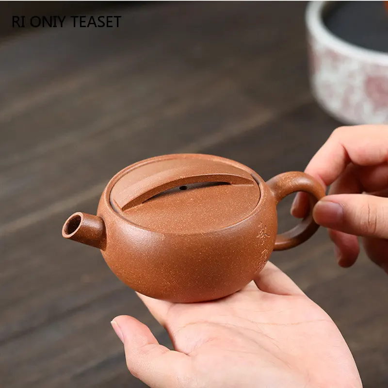 130ml High-end Yixing Purple Clay Teapots Large Caliber Handmade Ball Hole Filter Tea Pot Teaware Kettle Chinese Zisha Tea Set