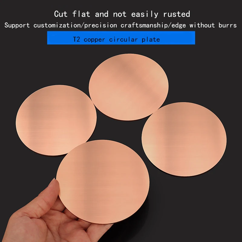 

Purple Copper Plate T2 Round Copper Sheet Solid Gasket Thin Copper Plate Customized Thickness 1.2mm-3mm