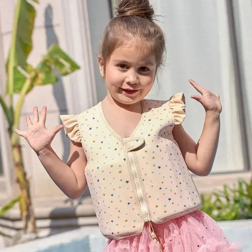 Imagen 2 del producto Chaleco de flotabilidad para niños que no cae, chaquetas de natación antivuelco ajustables para bebés, chaleco de natación estable sin inflado con dibujos animados